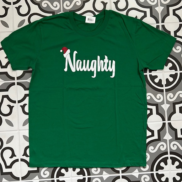 Unisex Holiday / Christmas “Naughty” T-Shirt - Picture 1 of 4